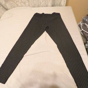 Bryn Walker Black Pinstripe Leggings XS Made in USA Italian Fabric Stretch